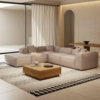 Canapé modulable en L et pouf gris Freedom