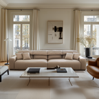 Canapé en cuir marron kaki