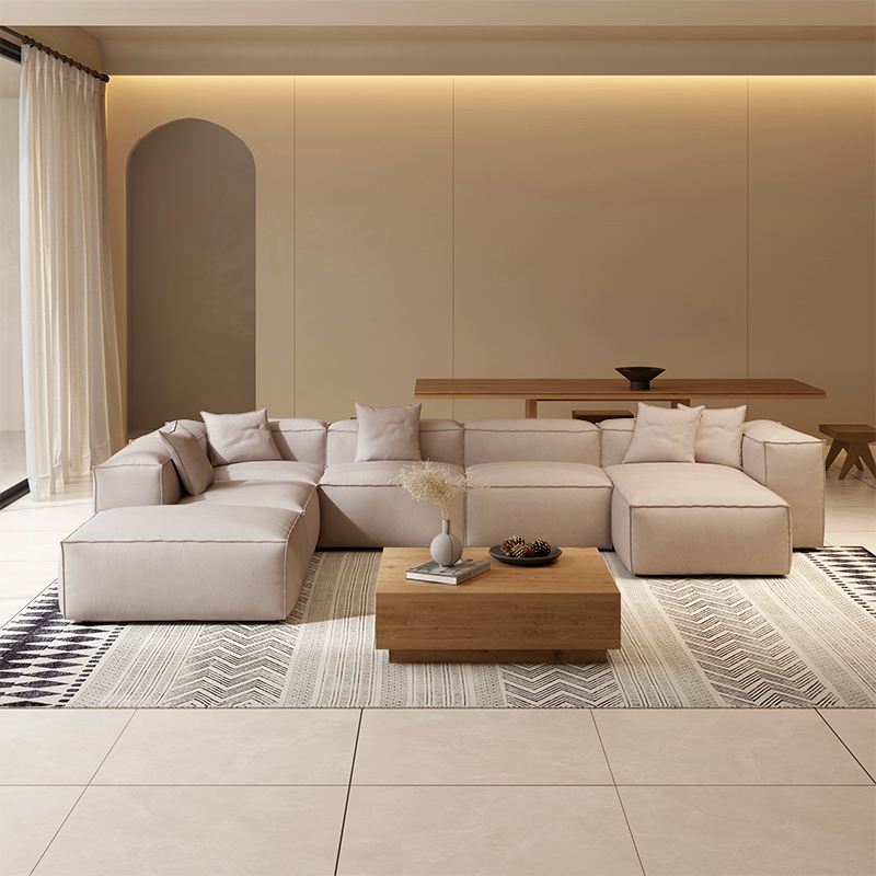 Canapé sectionnel modulaire gris Freedom à extrémité ouverte