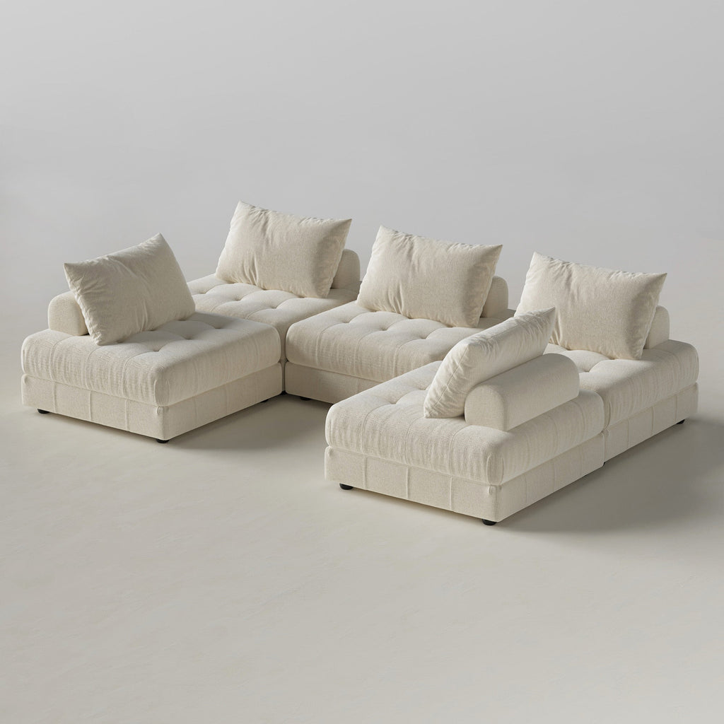 Canapé sectionnel modulaire gris Block