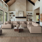 Canapé d'angle modulaire en cuir noir Domus en forme de U