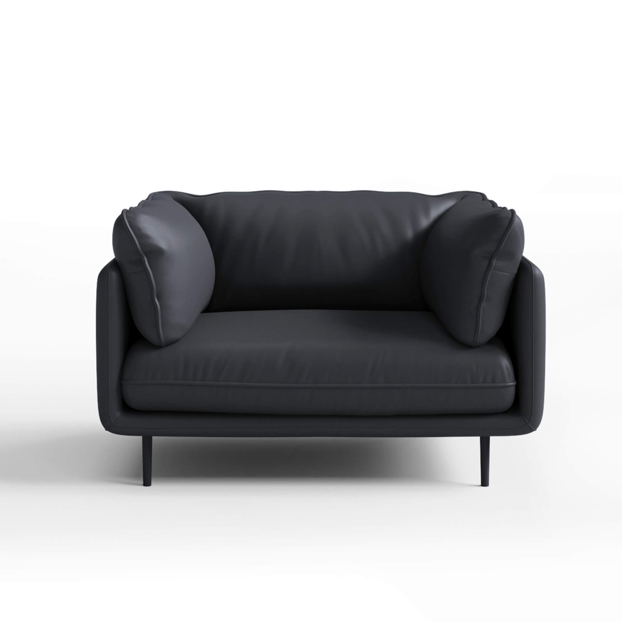 Fauteuil en cuir blanc vanille