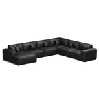 Canapé d'angle modulaire en cuir noir Domus en forme de U