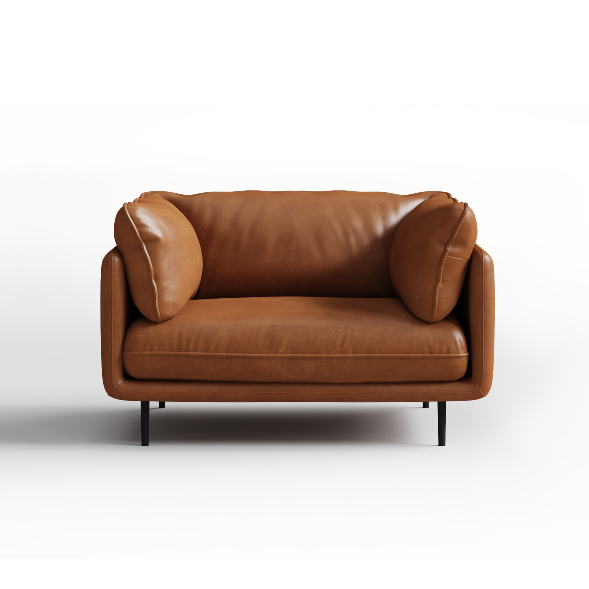 Fauteuil en cuir blanc vanille