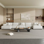 Canapé d'angle modulaire en cuir kaki Domus