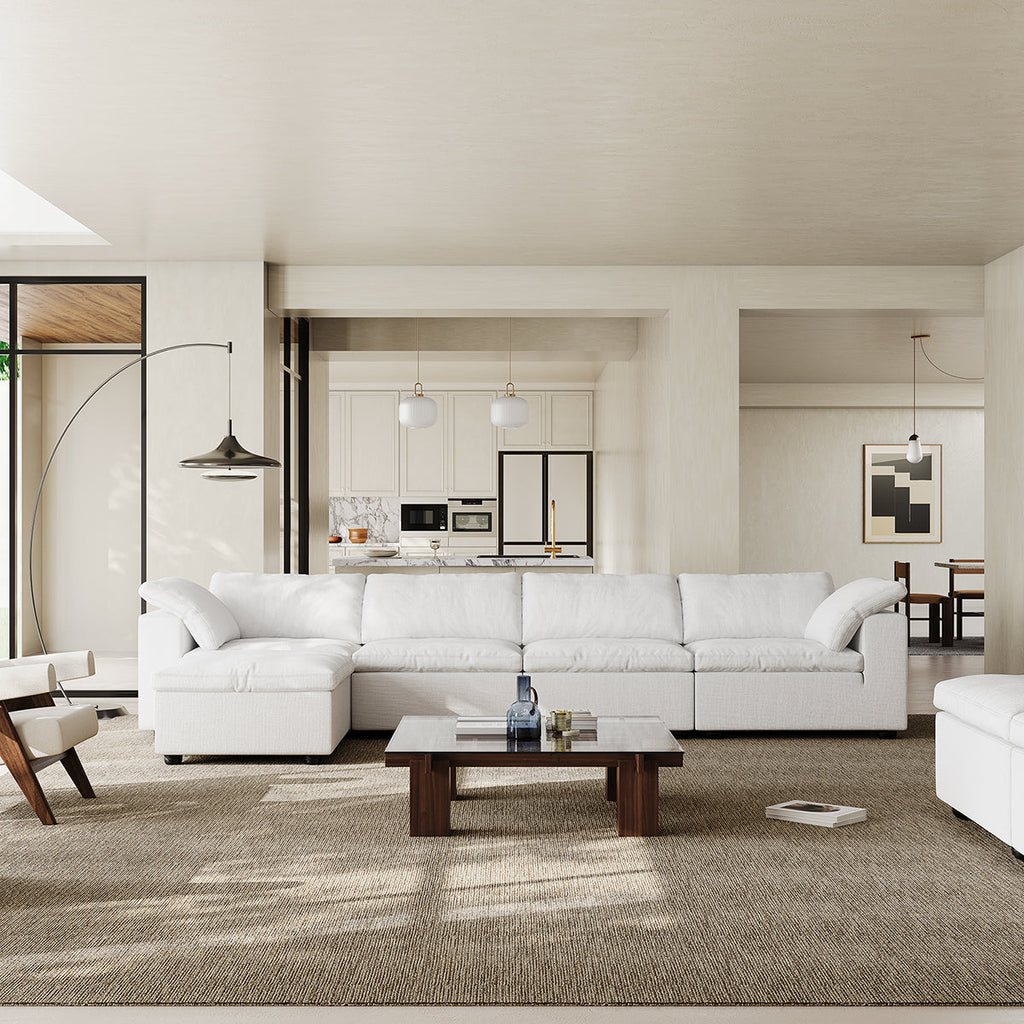 Canapé et pouf Tender Wabi-Sabi blancs