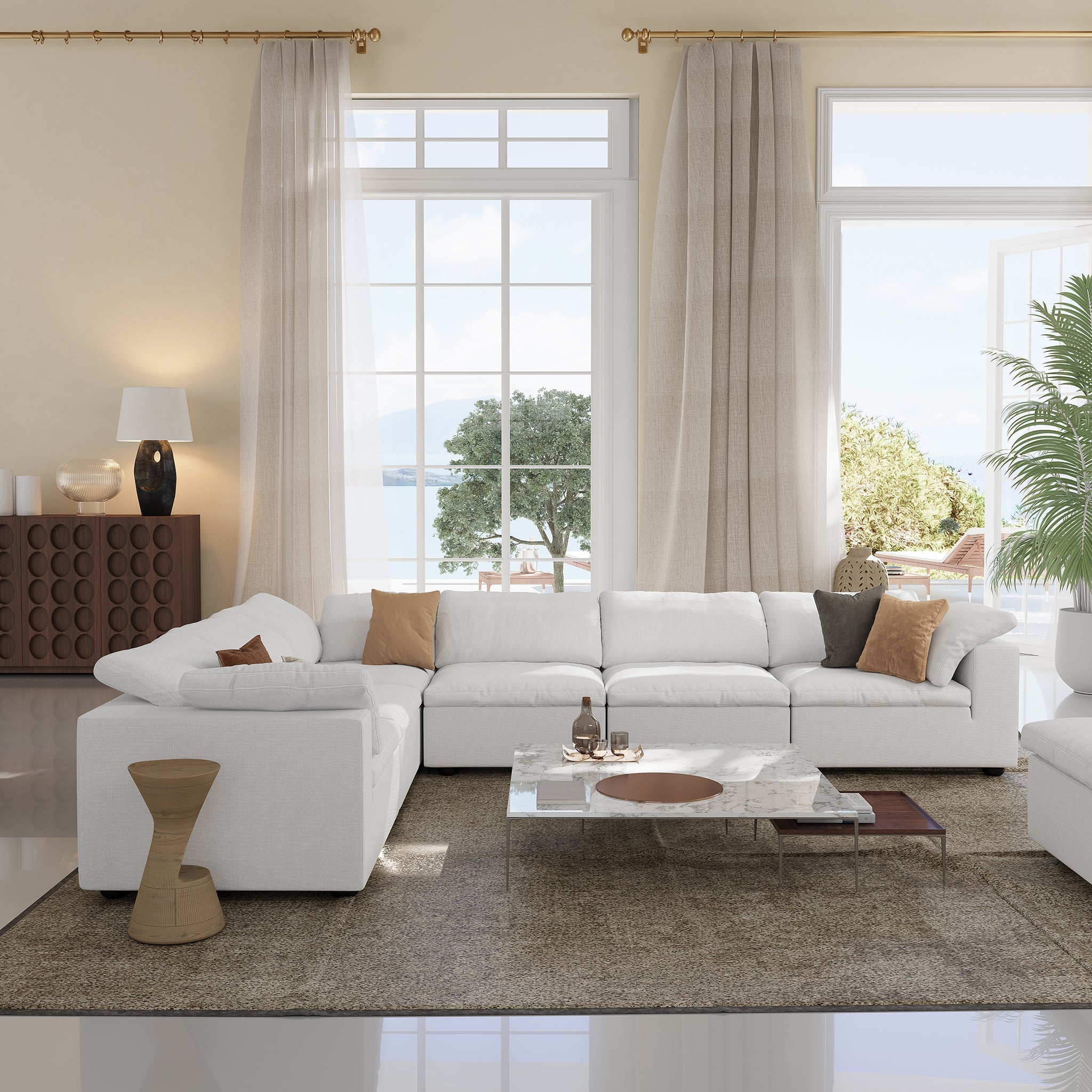 Sectionnel de coin tendre Wabi-Sabi