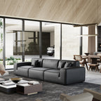 Canapé modulaire en cuir marron Domus