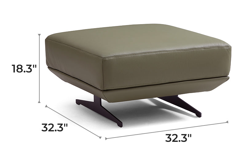 Pouf Olivia en cuir véritable pleine fleur