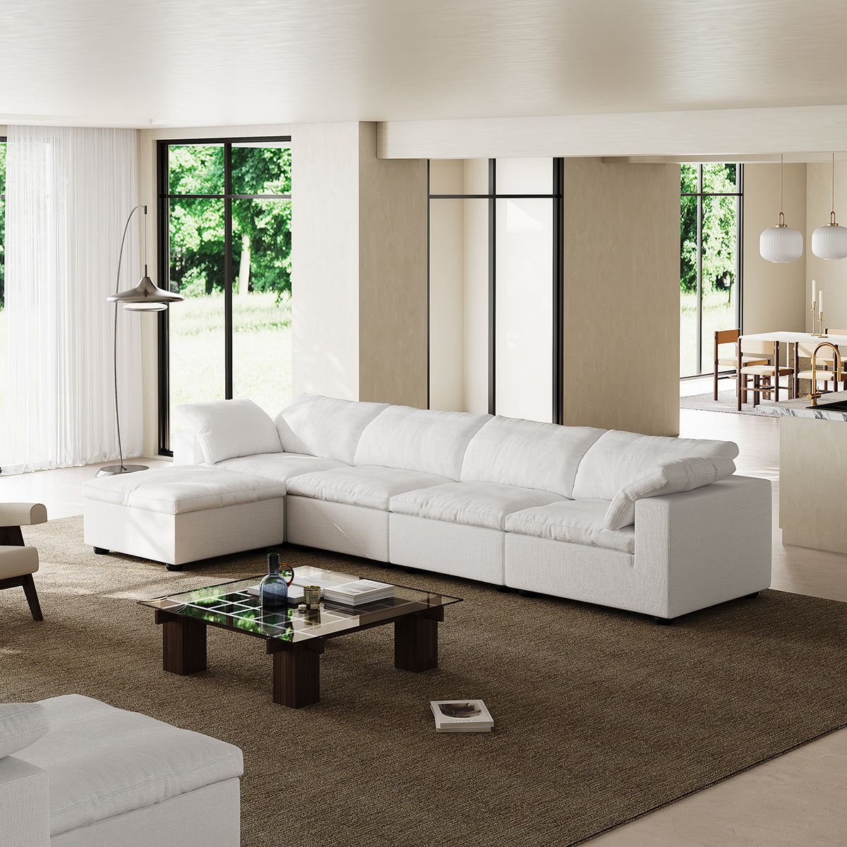 Canapé et pouf Tender Wabi-Sabi blancs