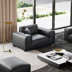 Ensemble de canapés modulaires en cuir kaki Domus