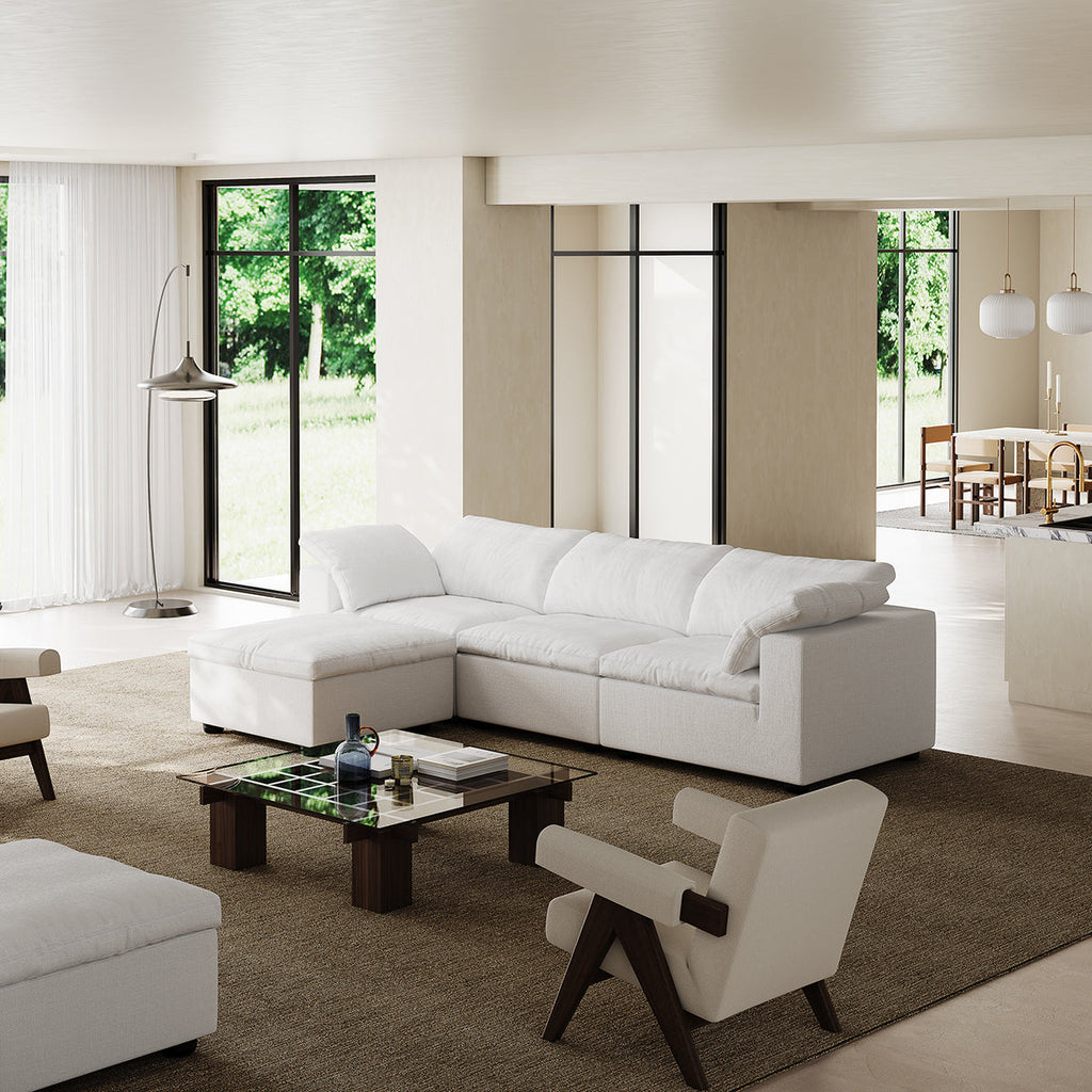 Canapé et pouf Tender Wabi-Sabi blancs