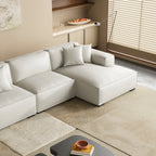 Canapé d'angle modulaire en cuir gris foncé Domus