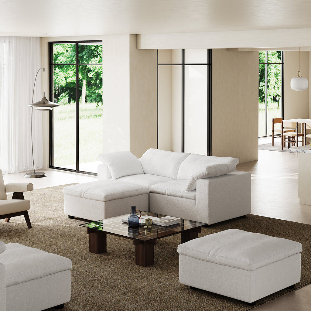 Canapé et pouf Tender Wabi-Sabi blancs