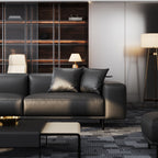 Canapé en cuir gris foncé noble