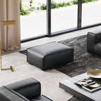 Ensemble de canapés modulaires en cuir noir Domus