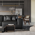 Canapé modulaire en cuir kaki Domus