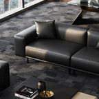 Canapé en cuir gris foncé noble