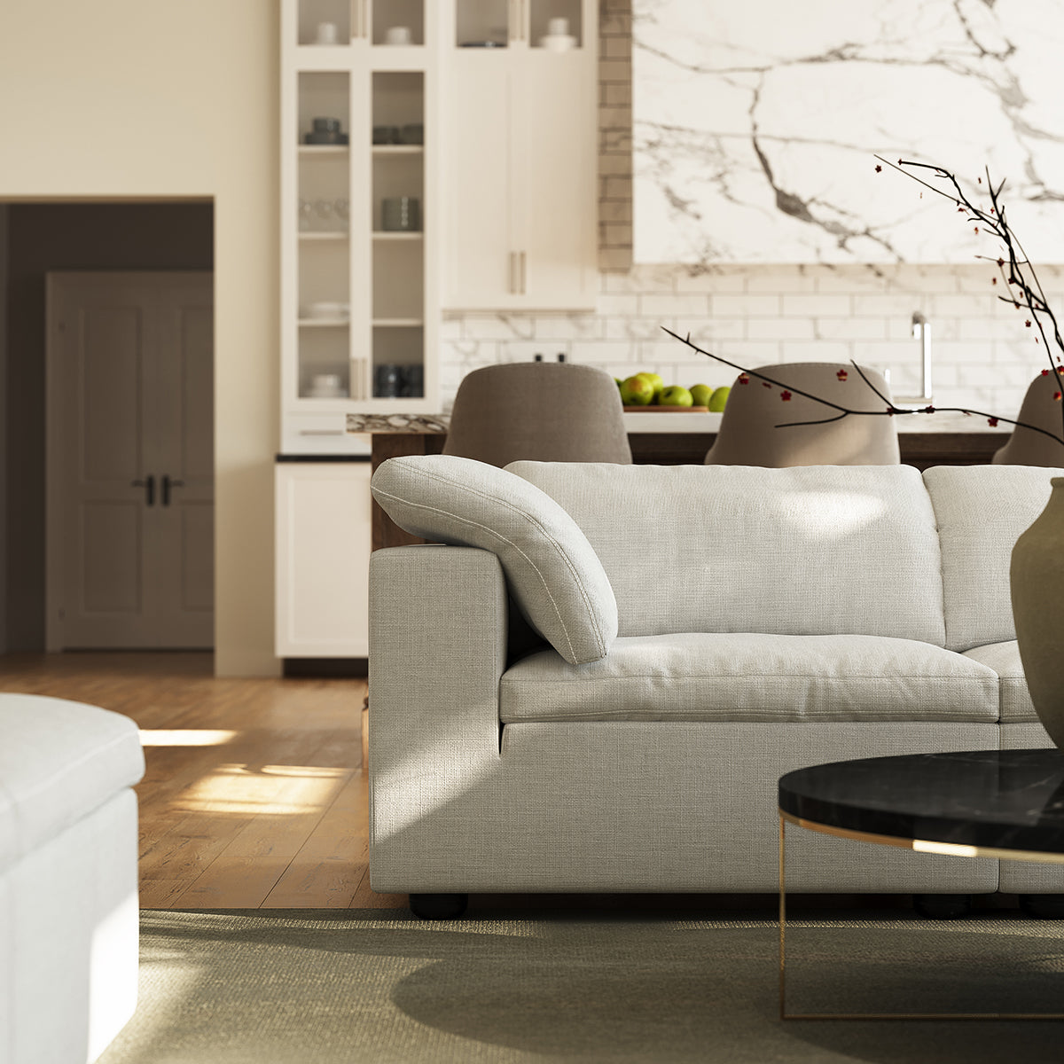 Canapé et pouf beige Tender Wabi-Sabi