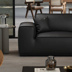 Canapé d'angle modulaire en cuir noir Domus en forme de U