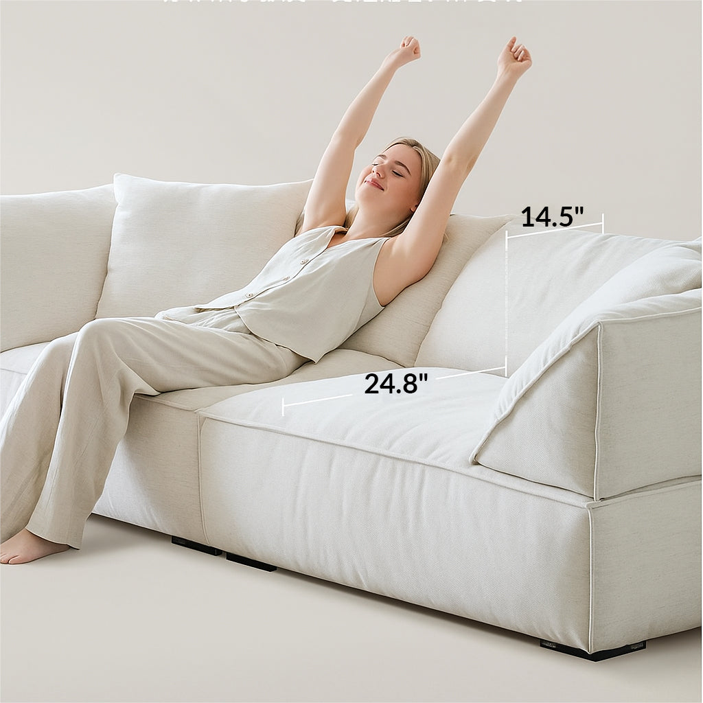 Canapé en lin doux Brioche