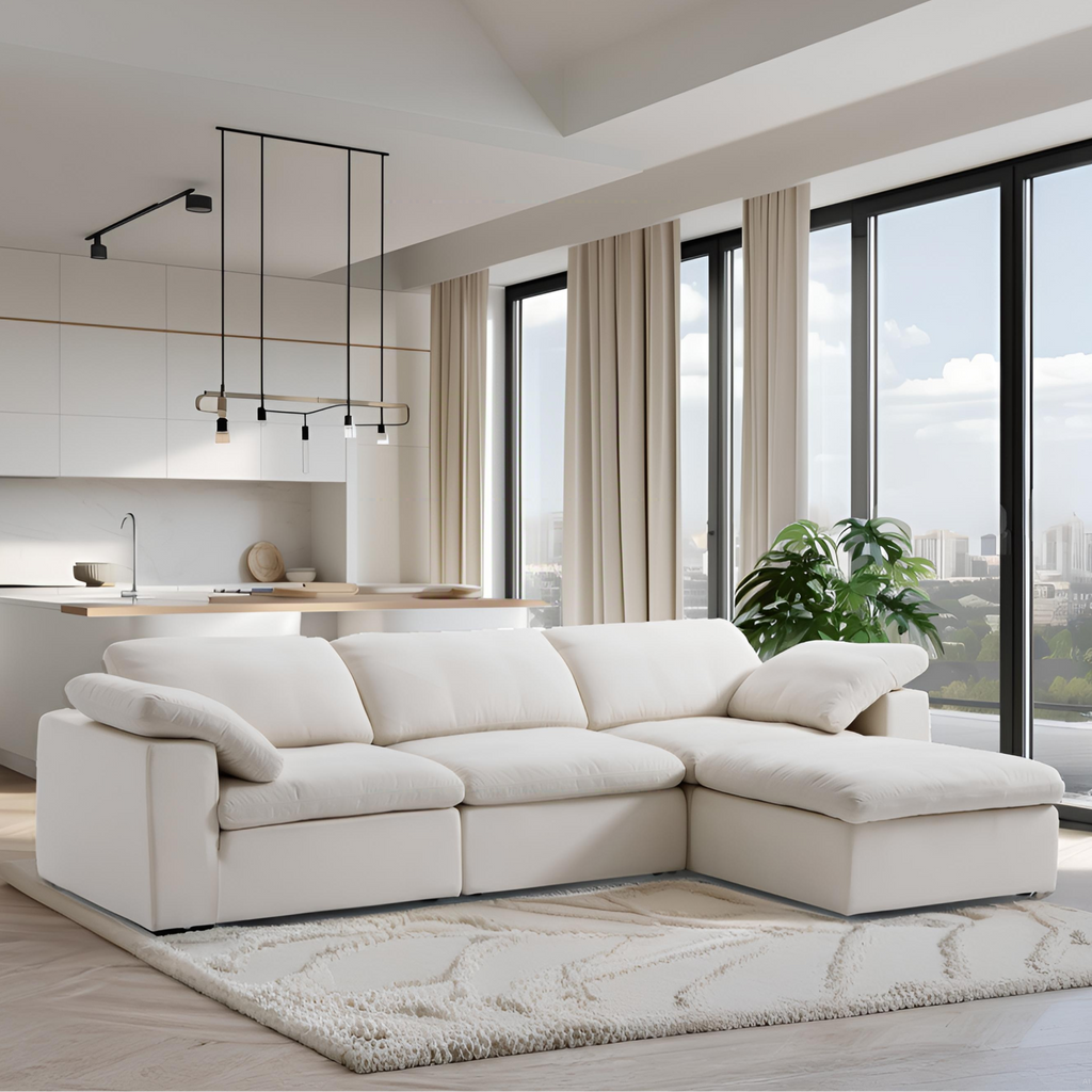 Canapé et pouf beige Tender Wabi-Sabi