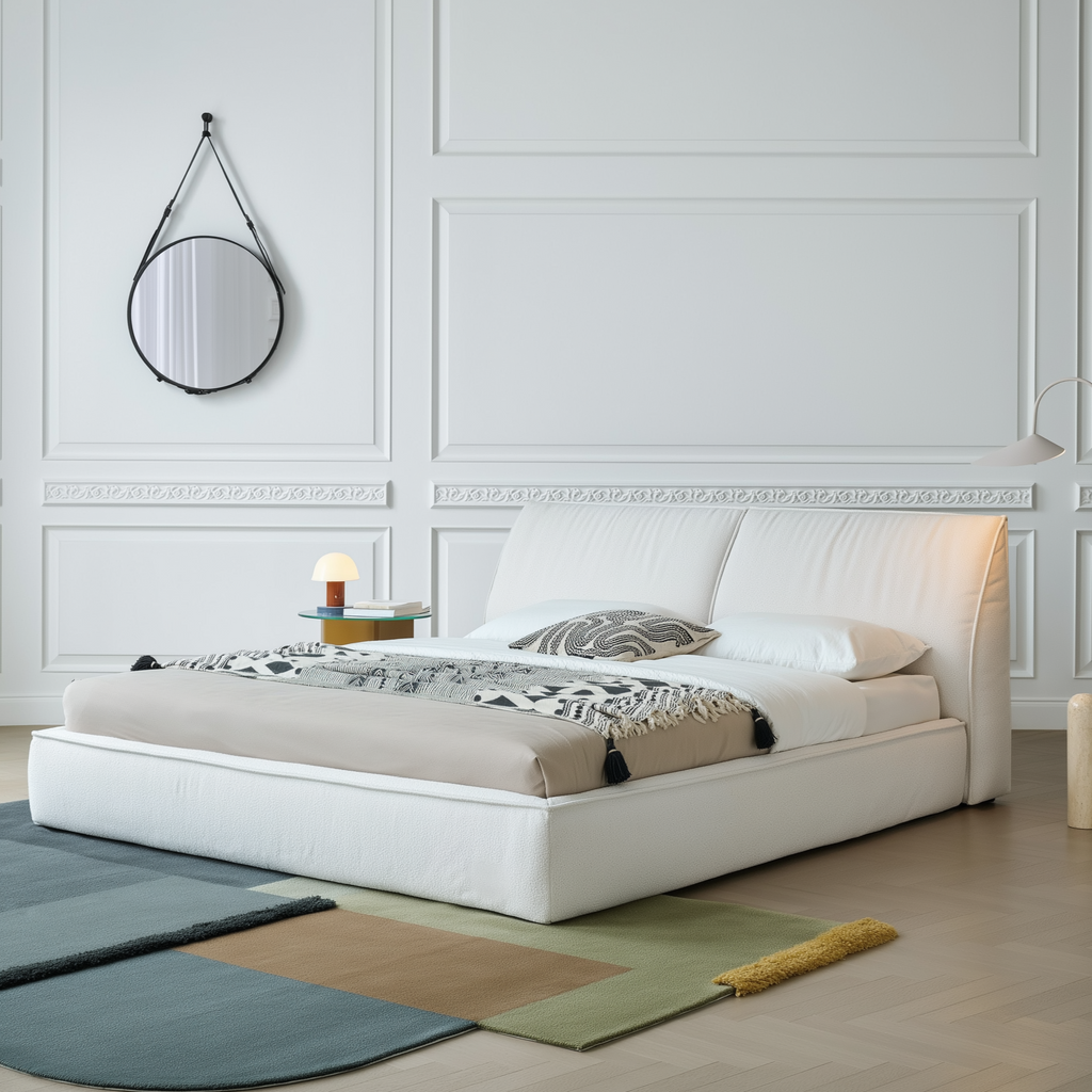 Lit en tissu doux Brioche