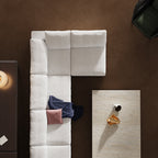 Canapé d'angle beige en forme de U Tender Wabi-Sabi avec extrémités ouvertes