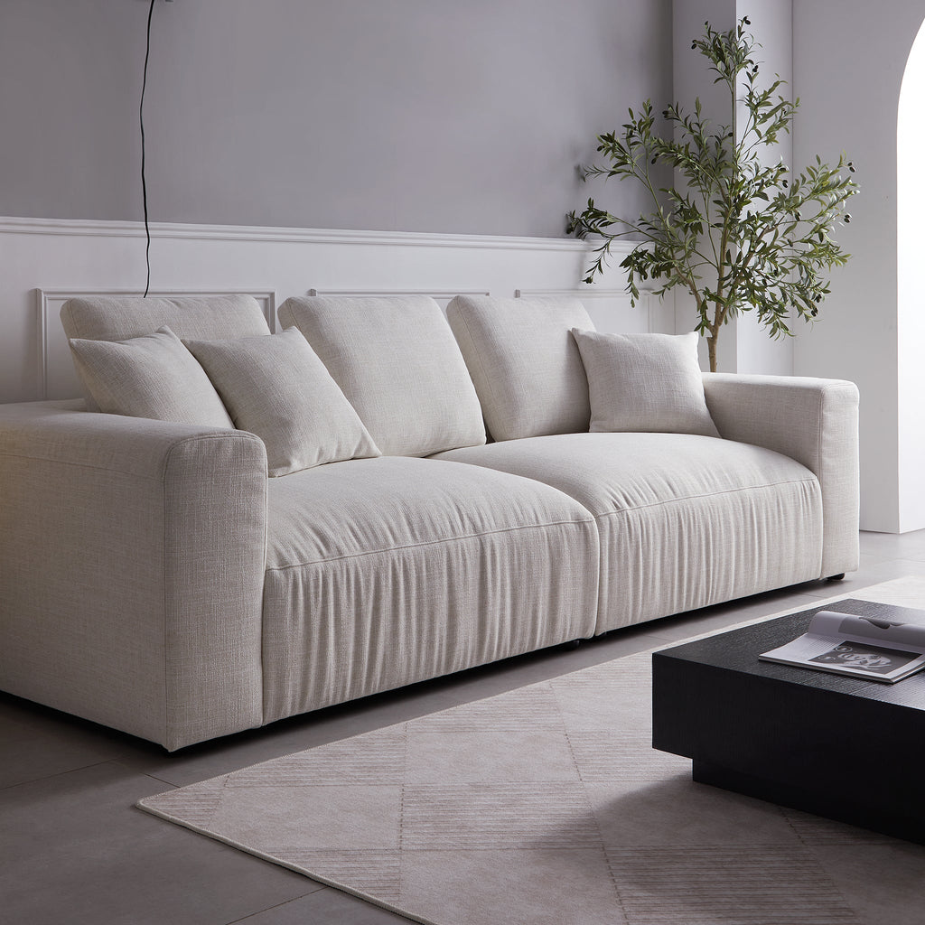 Canapé en tissu Serrat Beige Performance