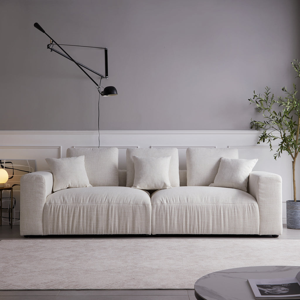 Canapé en tissu Serrat Beige Performance