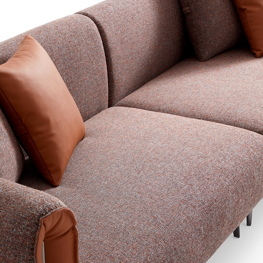 Causeuse Chas Tangerine en polyester et lin