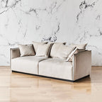 Canapé 3 places en velours kaki Filippo