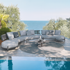 Ensemble de canapés sectionnels en osier incurvé pour l'extérieur Maui