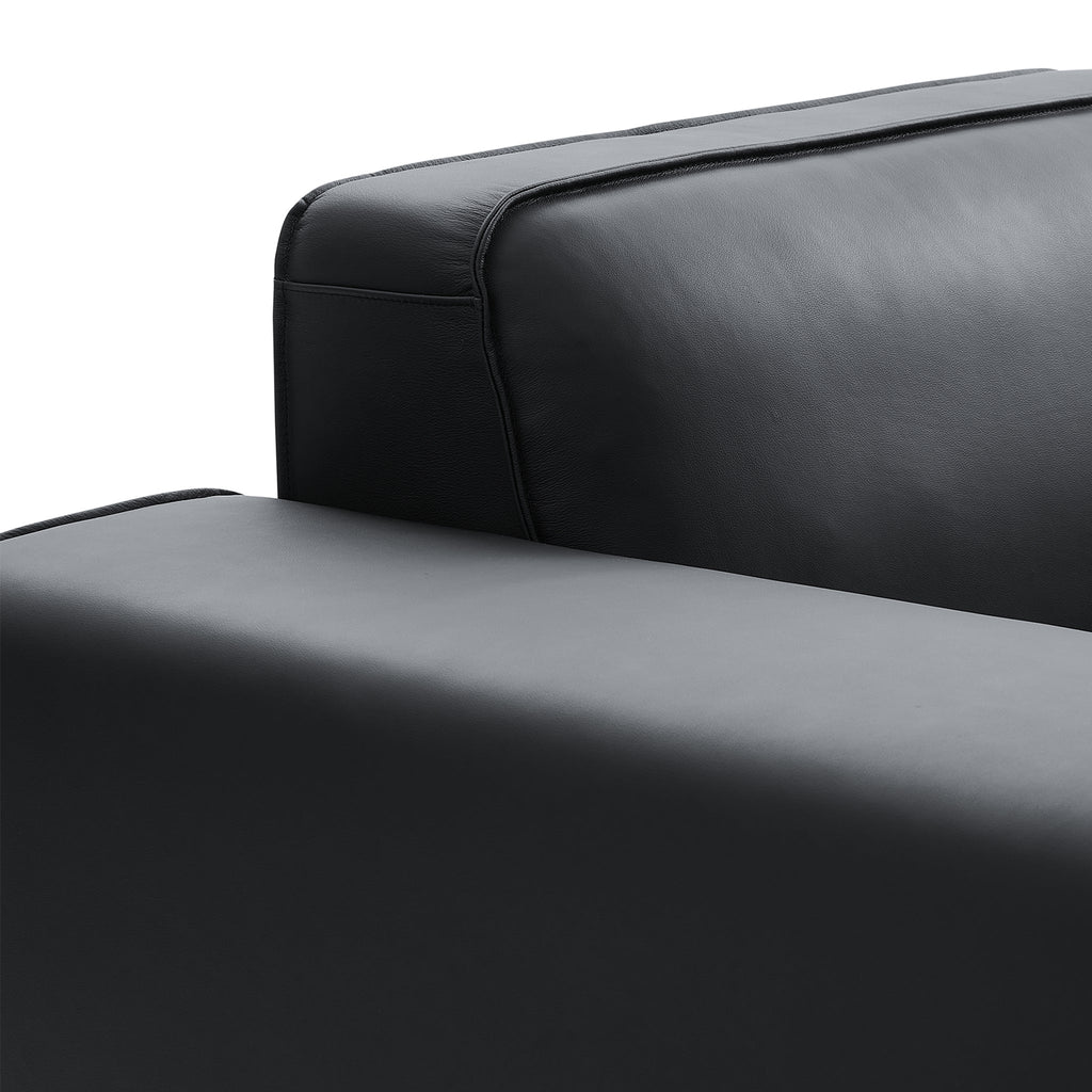 Fauteuil modulaire en cuir noir Domus