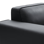 Fauteuil modulaire en cuir noir Domus