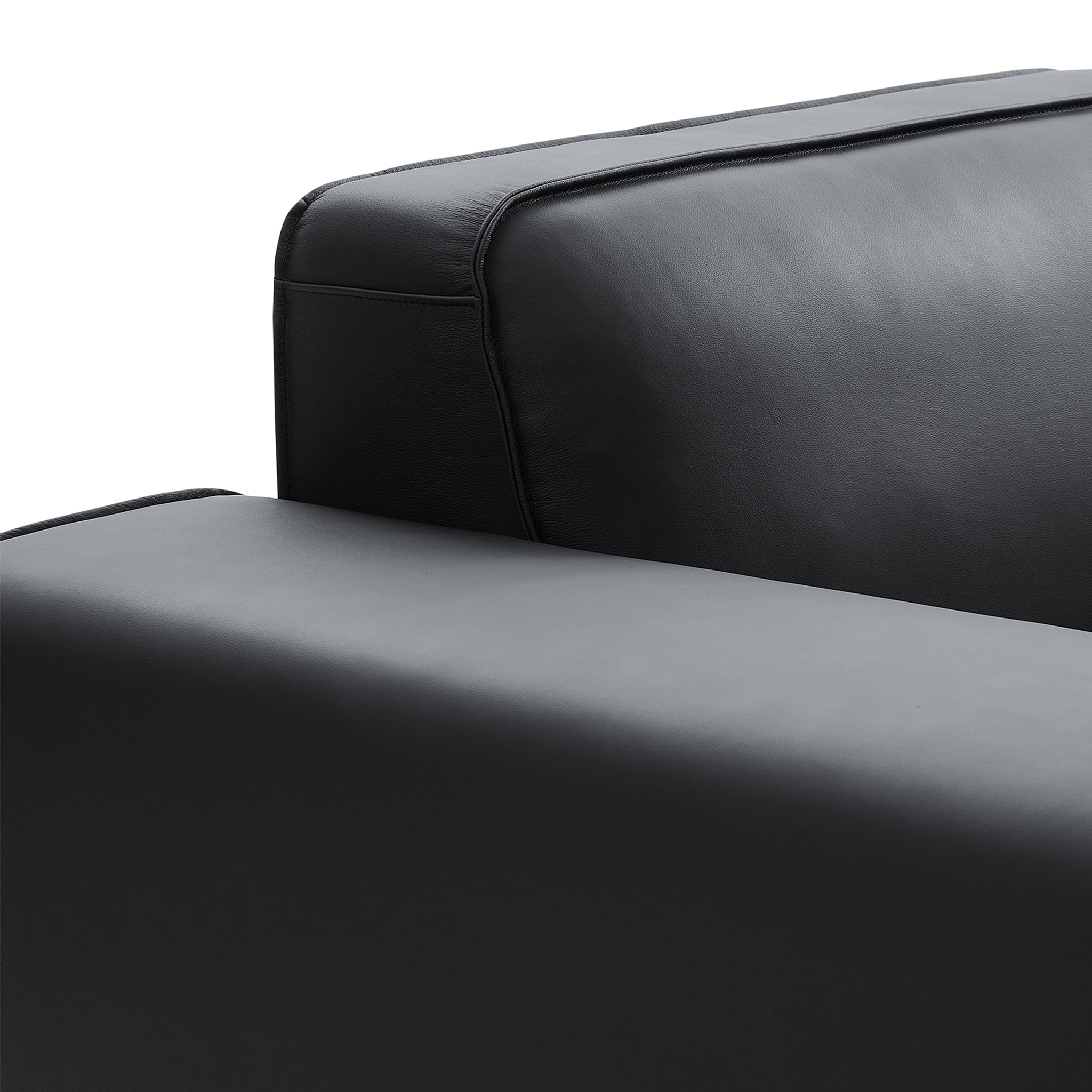 Fauteuil modulaire en cuir noir Domus