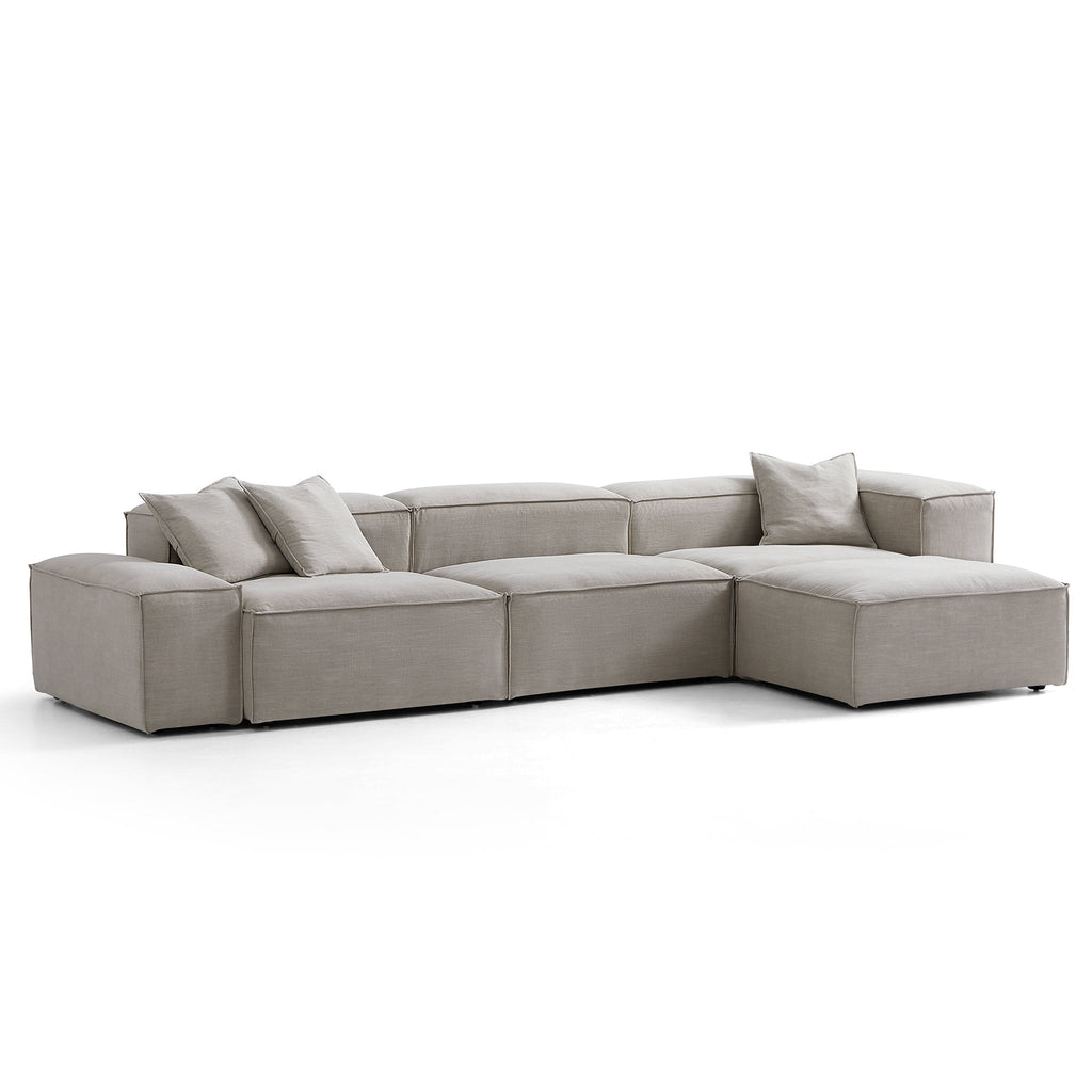 Canapé modulable Freedom beige avec pouf