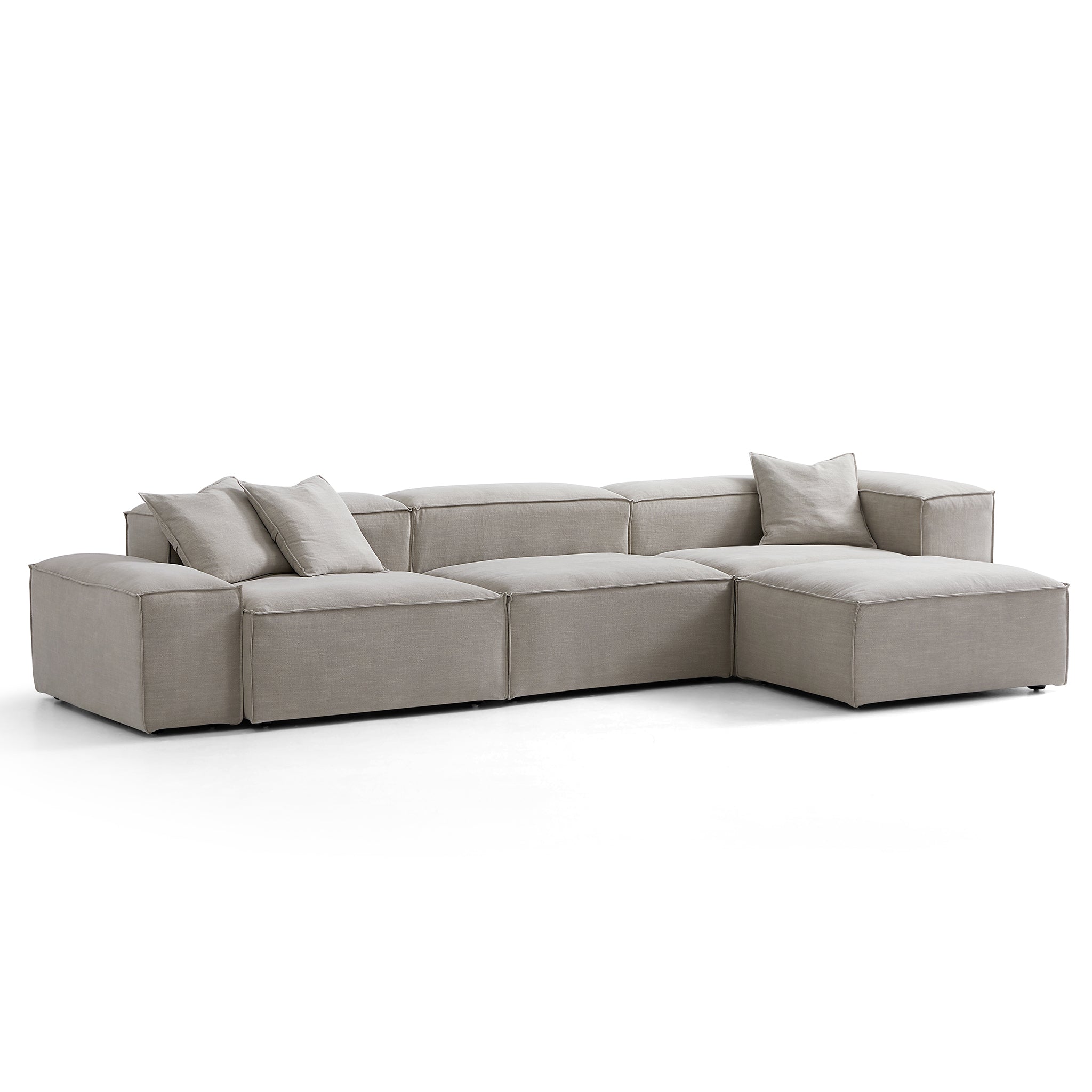 Canapé modulable Freedom beige avec pouf