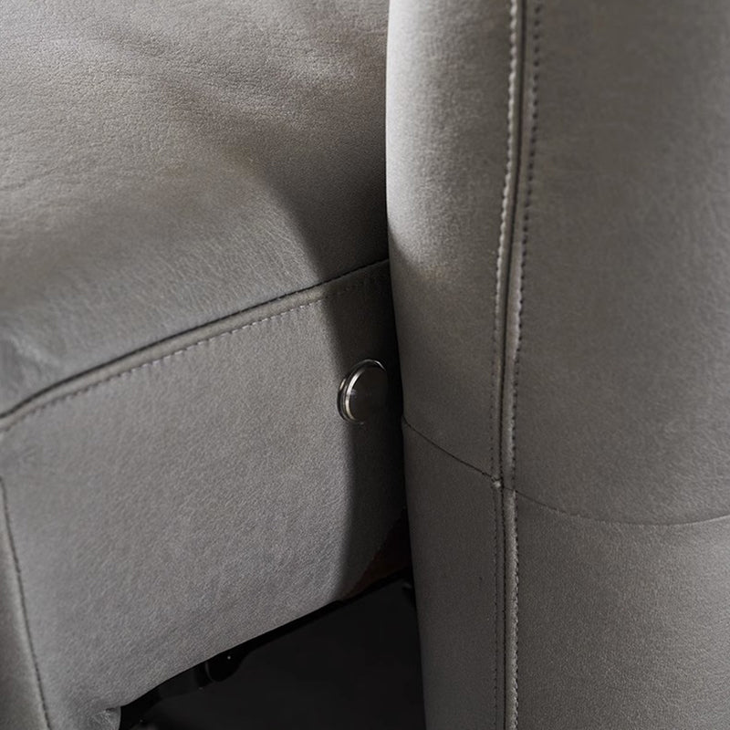 Canapé inclinable modulaire en cuir gris anthracite Lattice