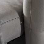 Canapé inclinable modulaire en cuir gris anthracite Lattice