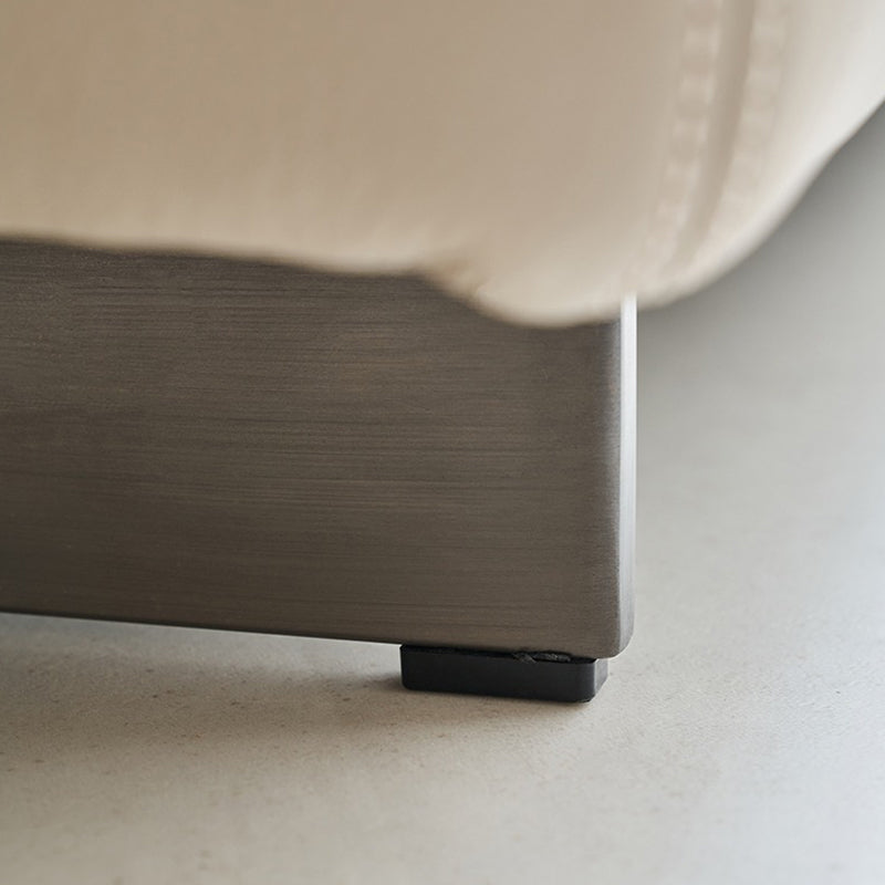 Canapé d'angle incurvé en tissu gris Arles