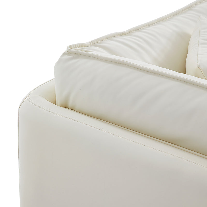 Fauteuil en cuir blanc vanille