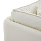 Fauteuil en cuir blanc vanille