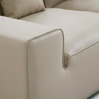 Canapé d'angle double modulaire en cuir noir Domus