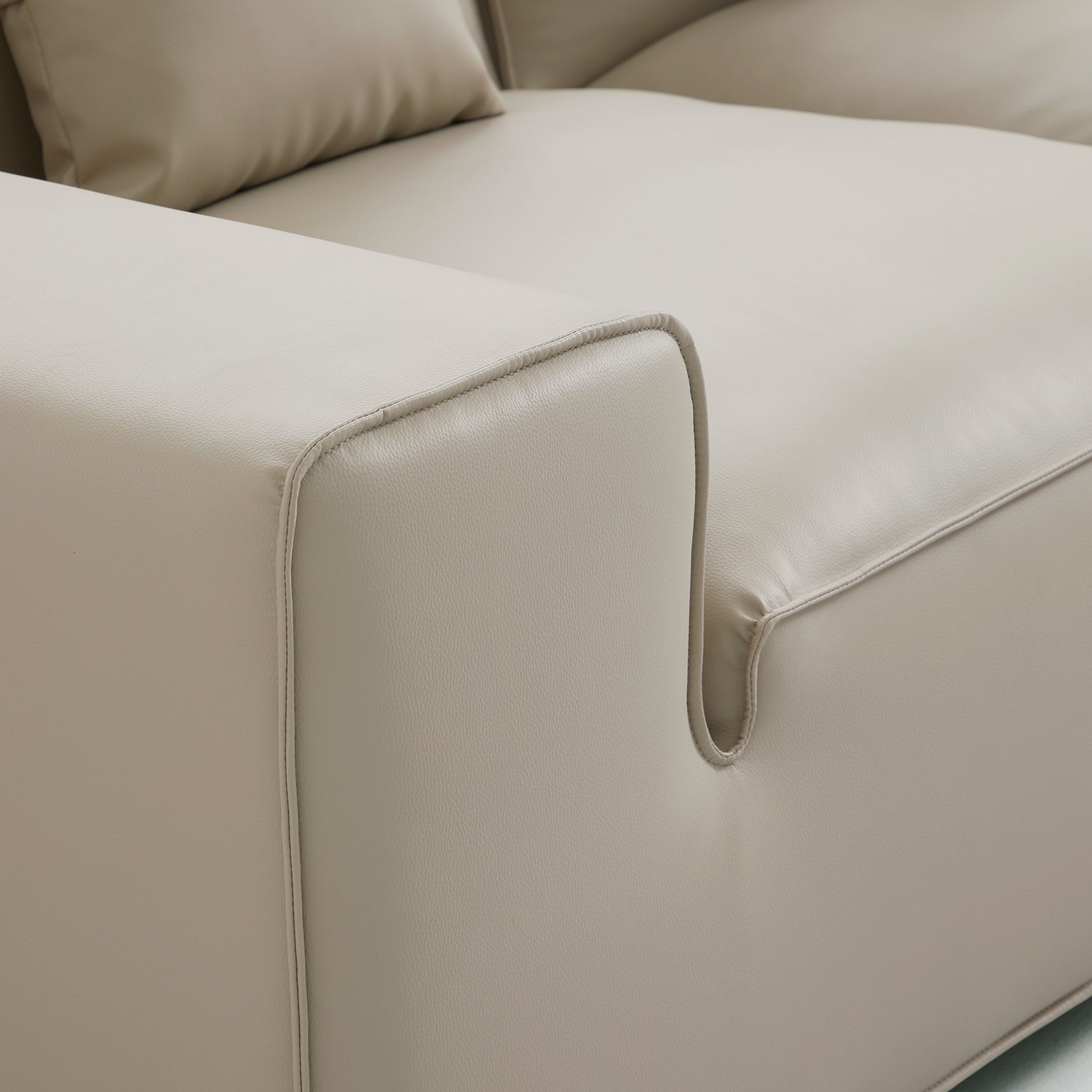 Canapé d'angle double modulaire en cuir noir Domus