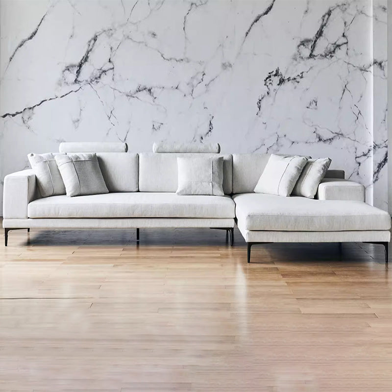 Canapé d'angle en tissu gris moderne Bel