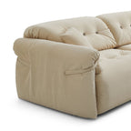 Canapé capitonné couleur beurre