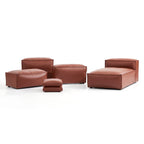 Canapé modulaire Cube en cuir véritable gris foncé