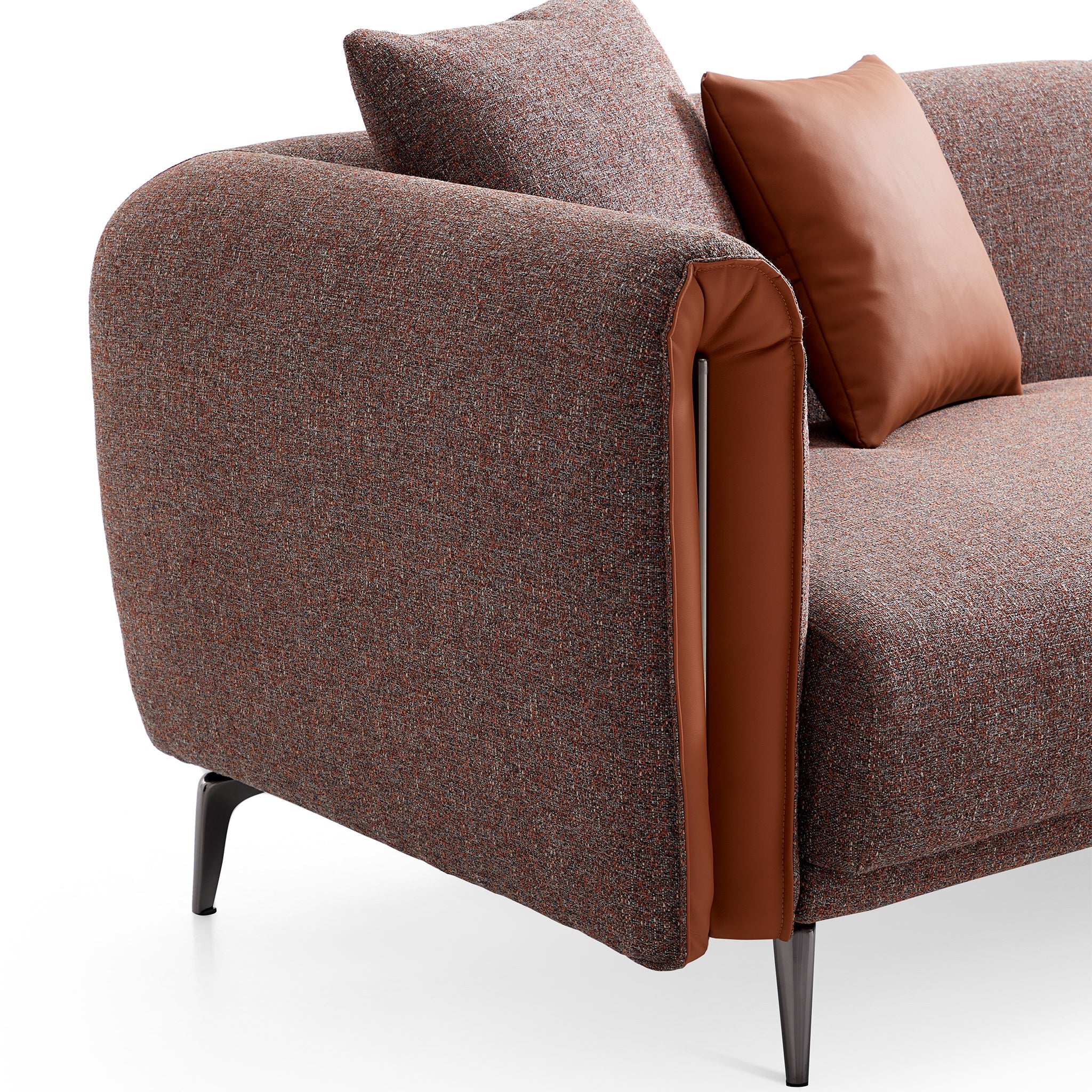 Causeuse Chas Tangerine en polyester et lin