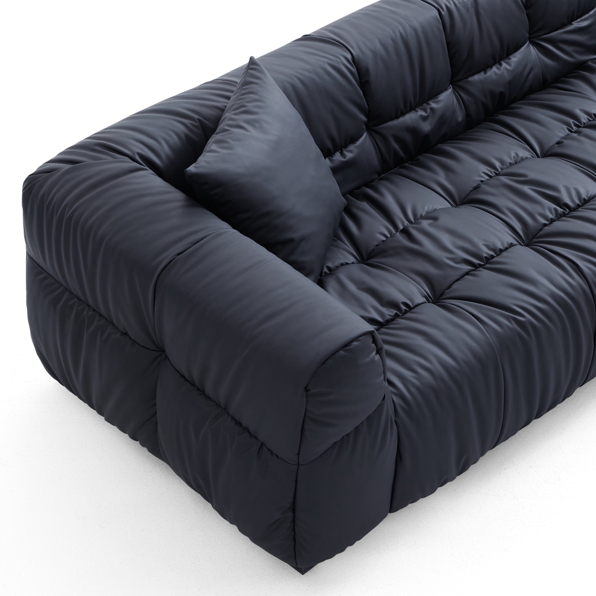 Canapé et pouf Boba en cuir noir